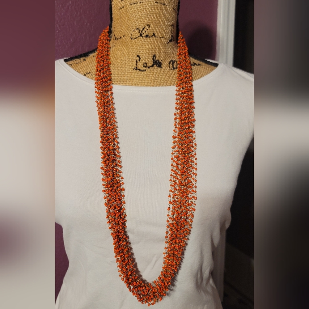 Beautiful Orange Beaded Necklace